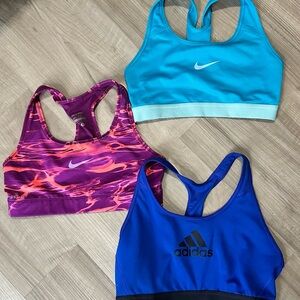 Bundle Nike Women's Sports Bras - Purple, Aqua, and Blue